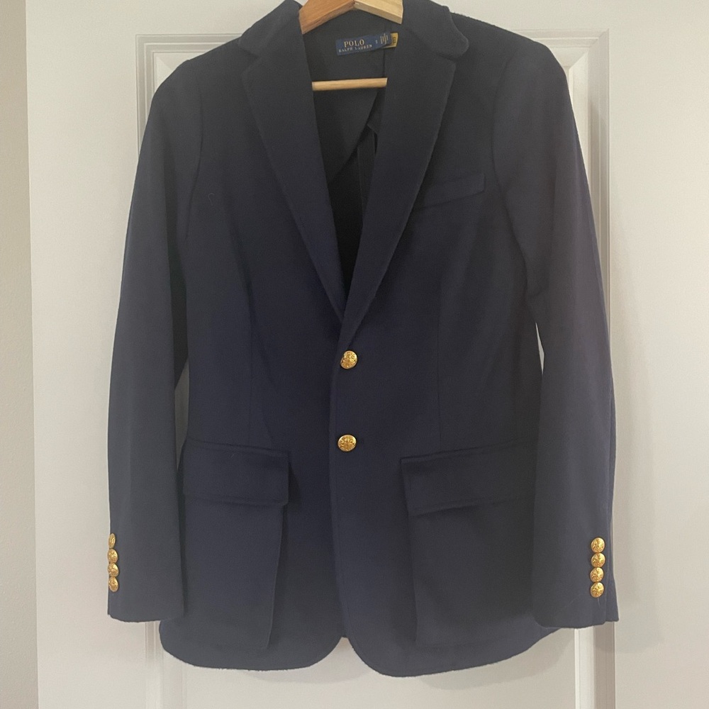 Polo Ralph Lauren Navy Wool-Blend Blazer